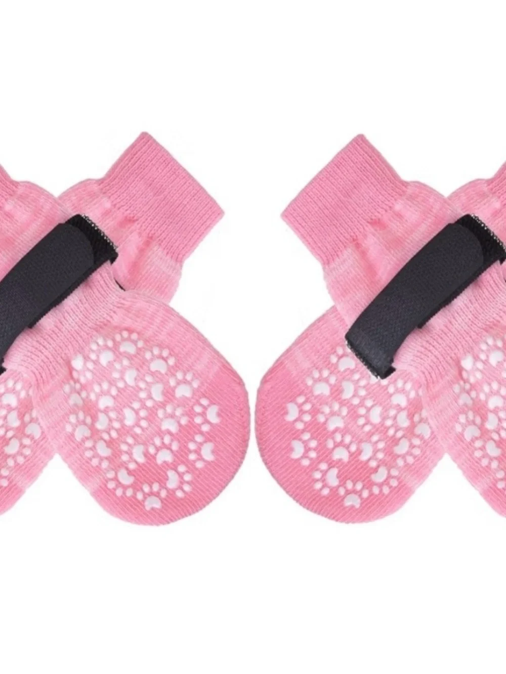 EXPAWLORER Pink Dog Socks with White Paw Grip Detail Size Medium
